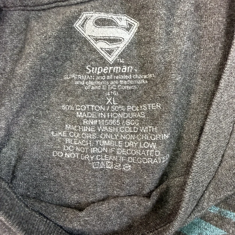 Superman DC Comics Graphic T-Shirt Mens Marge Black Solid Short Sleeve Retro XL